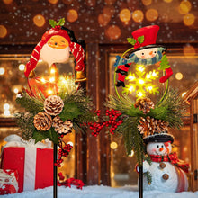 Christmas Decorations Outdoor Solar Lights - Metal Solar Christmas Lights Outdoor for Garden Xmas Yard Stakes Pathway Porch Lawn by Singingarden 2 Pack (Pinecone and Santa)