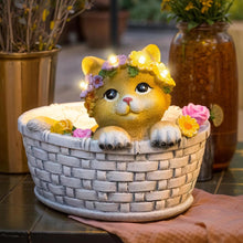 Cat Solar Lights Garden Outdoor Gifts for Mom, Garden Decor for Outside, Cat Solar Statue Lights, 8LED Kitten Yard Decorations, Mothers Day Birthday Gifts Women Wife