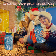 Solar Lanterns Outdoor Waterproof Peacock Garden Gifts Women Mom, Big Solar Lights, Garden Decor, Yard Art, Outside Birthday, Mothers' Day Birthday Gifts Grandma Grandpa(2Pack, Blue Gold