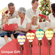 Solar Garden Decor - 4 Pack Hot Air Balloon Solar Lights Outdoor Waterproof Stake Lights for Pathway Garden Yard Path Lawn Decor Gift