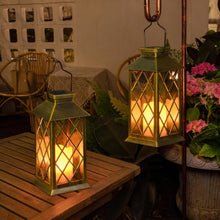 2Pack 10" Outdoor Solar Lanterns Waterproof Garden Patio Lantern Lights Flickering Candle Mission for Outside, Party, Yard, Lawn, Mothers Day Gifts Garden Gifts for Mom Women (Antique Green Bronze)