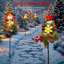 Christmas Decorations Outdoor Solar Lights - Metal Solar Christmas Lights Outdoor for Garden Xmas Yard Stakes Pathway Porch Lawn by Singingarden 2 Pack (Pinecone and Santa)