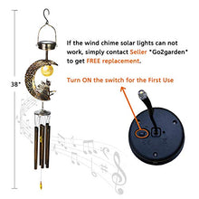 Moon And Angel Solar Lights With Wind Chimes,Balcony Terrace Hanging Lights