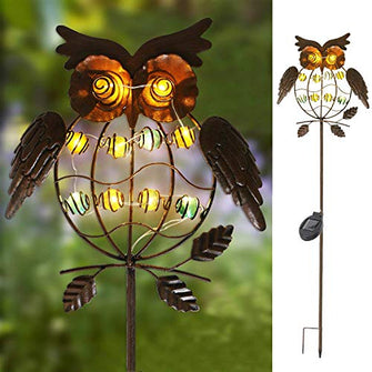 Creative Metal Owl Solar Lights Outdoor Garden Animal Decoration Night Light