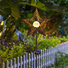 Pretty Stars Solar Night Light Garden Party Decorative Hollow Five-pointed Star Outdoor Light