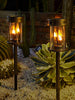 Outdoor Garden Courtyard Solar Stake Lights With Flickering Candlelight