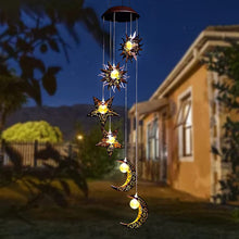 TakeMe Sun Moon Star Combination Hanging Solar Lights,Balcony Terrace Decoration Holiday Gift