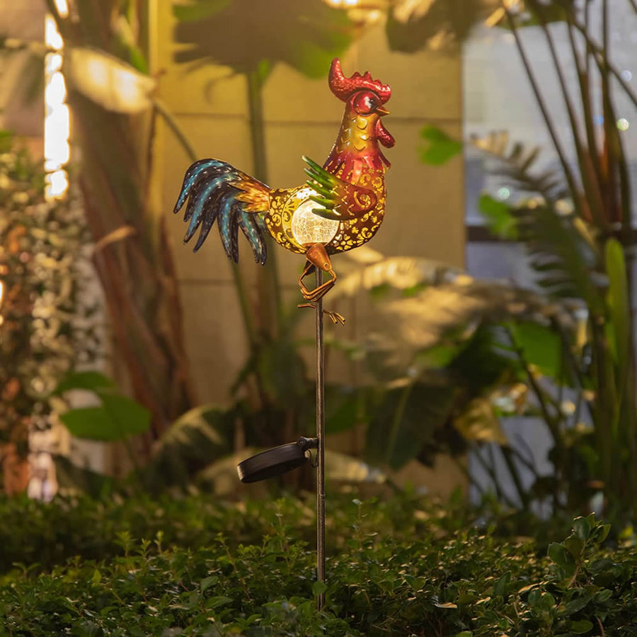 Singingarden Fun Rooster Solar Lights Good Idea for Garden Courtyard Backyard Decorations