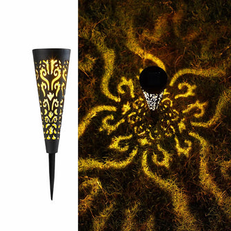 Garden Pretty Solar Stakes Lights,Lawn Courtyard Conical Insert Ground Reflected Light