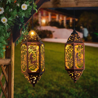TakeMe Rainproof Solar Hanging Fairy Elf Lanterns,Romantic Patio Garden Solar Lights