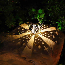 Outdoor Garden Waterproof Lantern Solar Light, Christmas Romantic Star Moon Sun Mapping Light