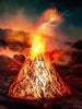 Classic Volcano Lantern Solar Lights With Flickering Flames, Waterproof Landscape Light
