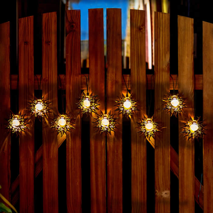 Creative Solar Sun String Lights, Outdoor Night Party Garden Decoratio
